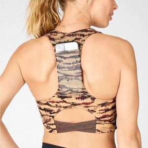 Fabletics Cacao Tigeress On The Go Sports Bra